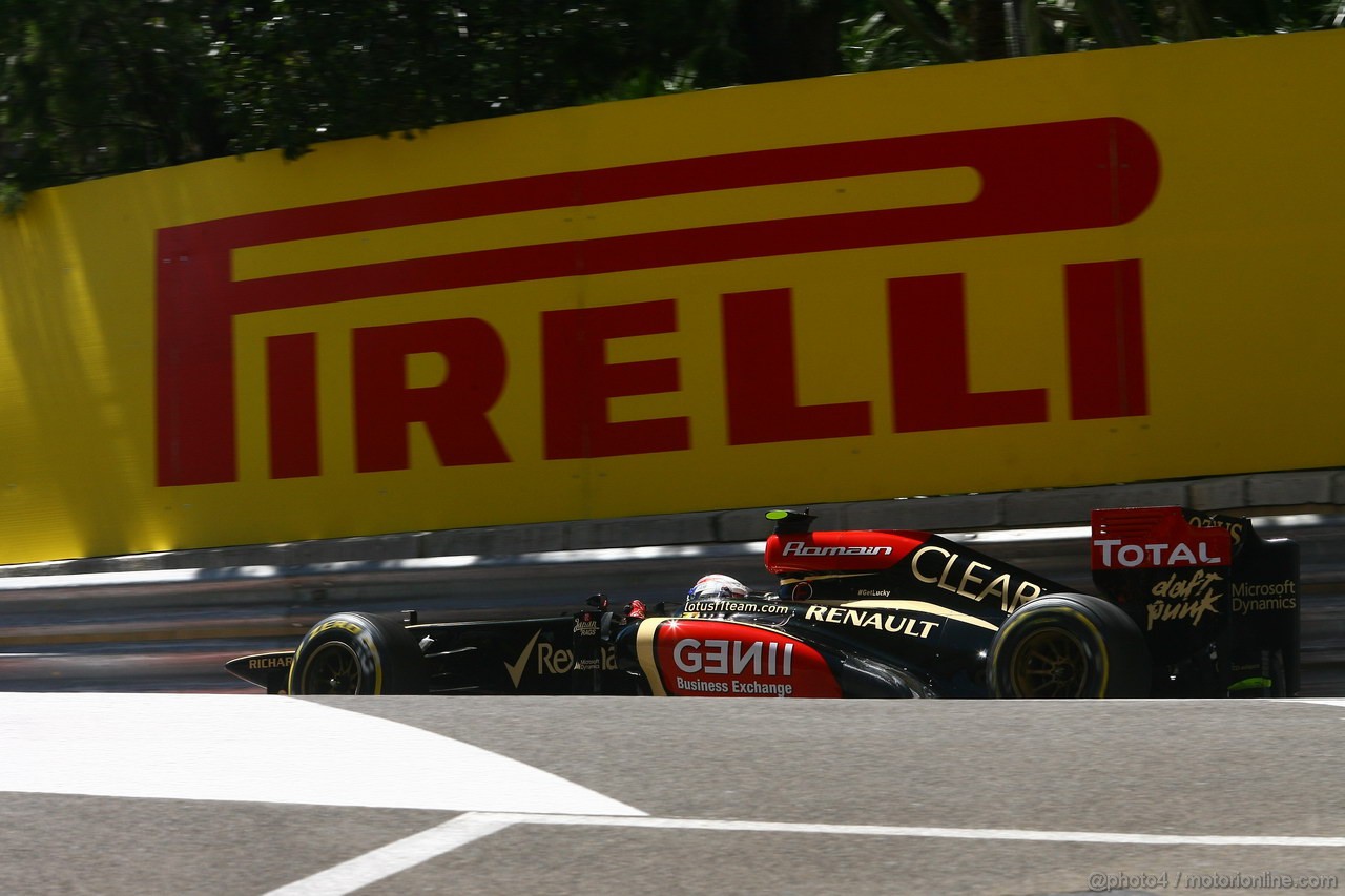 GP MONACO, 23.05.2013- Prove Libere 1, Romain Grosjean (FRA) Lotus F1 Team E21 