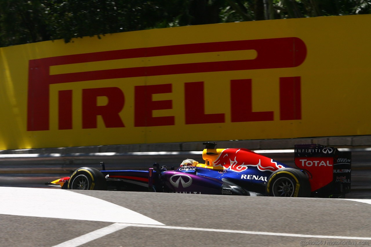 GP MONACO, 23.05.2013- Prove Libere 1, Sebastian Vettel (GER) Red Bull Racing RB9 