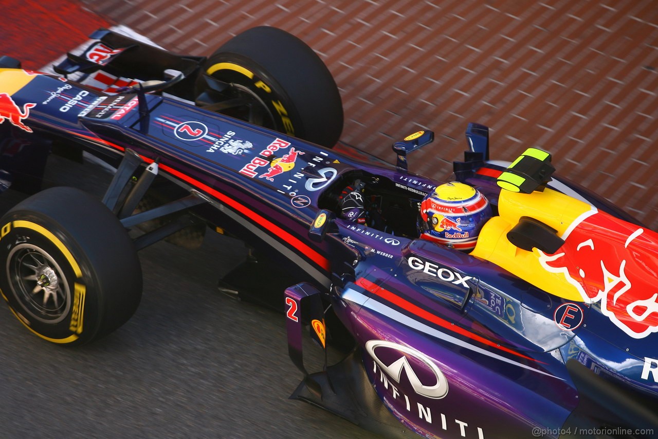 GP MONACO, 23.05.2013- Prove Libere 1, Mark Webber (AUS) Red Bull Racing RB9 