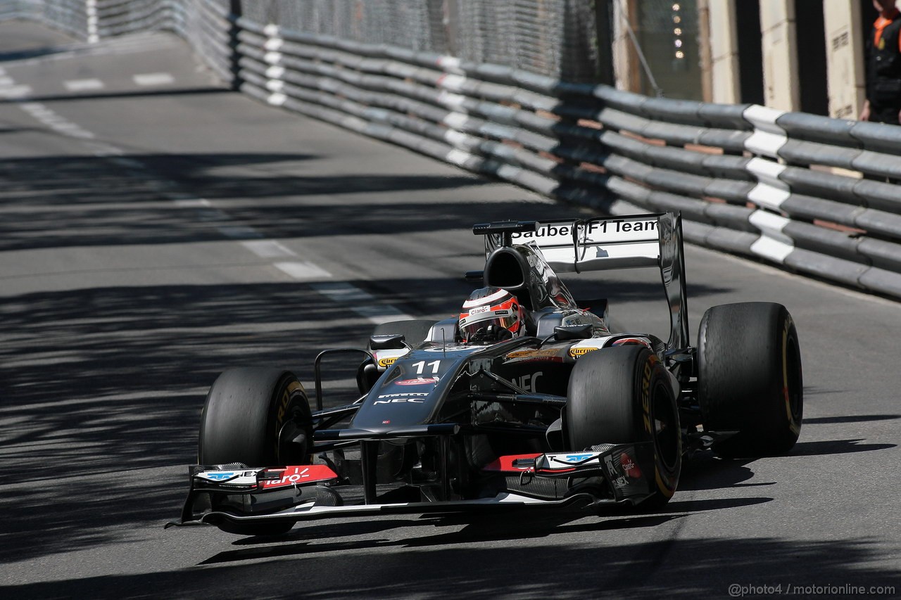 GP MONACO, 23.05.2013- Prove Libere 1, Nico Hulkenberg (GER) Sauber F1 Team C32 
