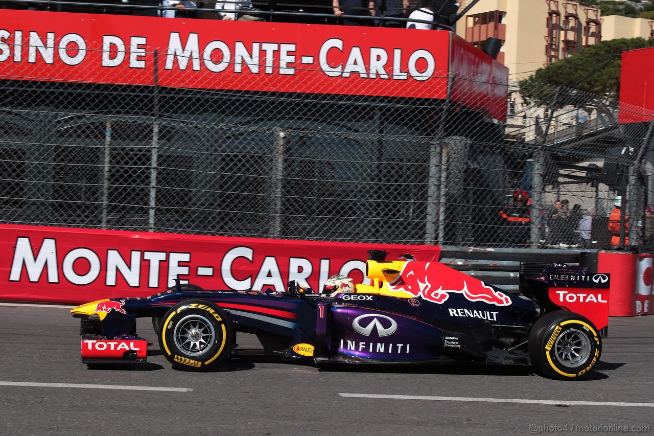 GP MONACO, 23.05.2013- Prove Libere 1, Sebastian Vettel (GER) Red Bull Racing RB9 