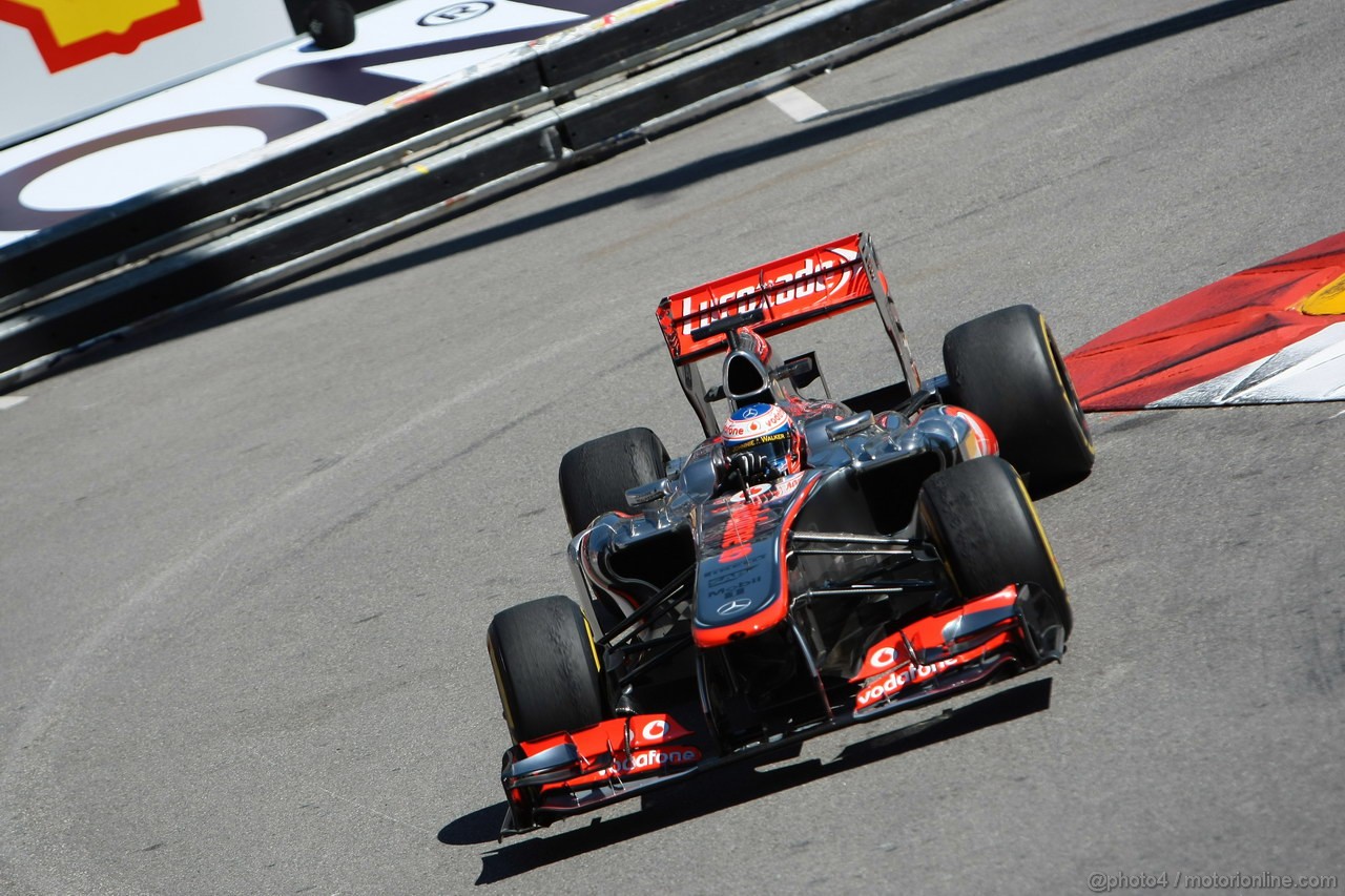 GP MONACO, 23.05.2013- Prove Libere 1, Jenson Button (GBR) McLaren Mercedes MP4-28 