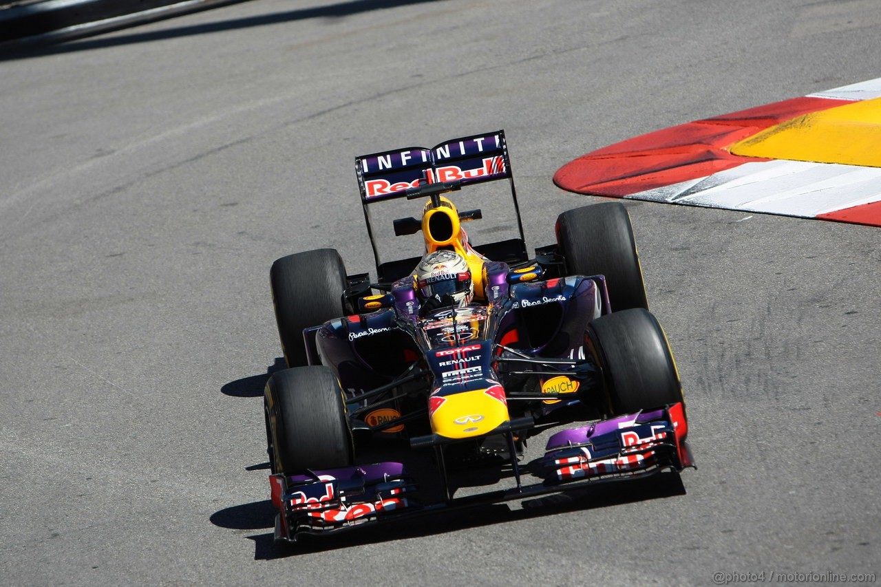 GP MONACO, 23.05.2013- Prove Libere 1, Sebastian Vettel (GER) Red Bull Racing RB9 