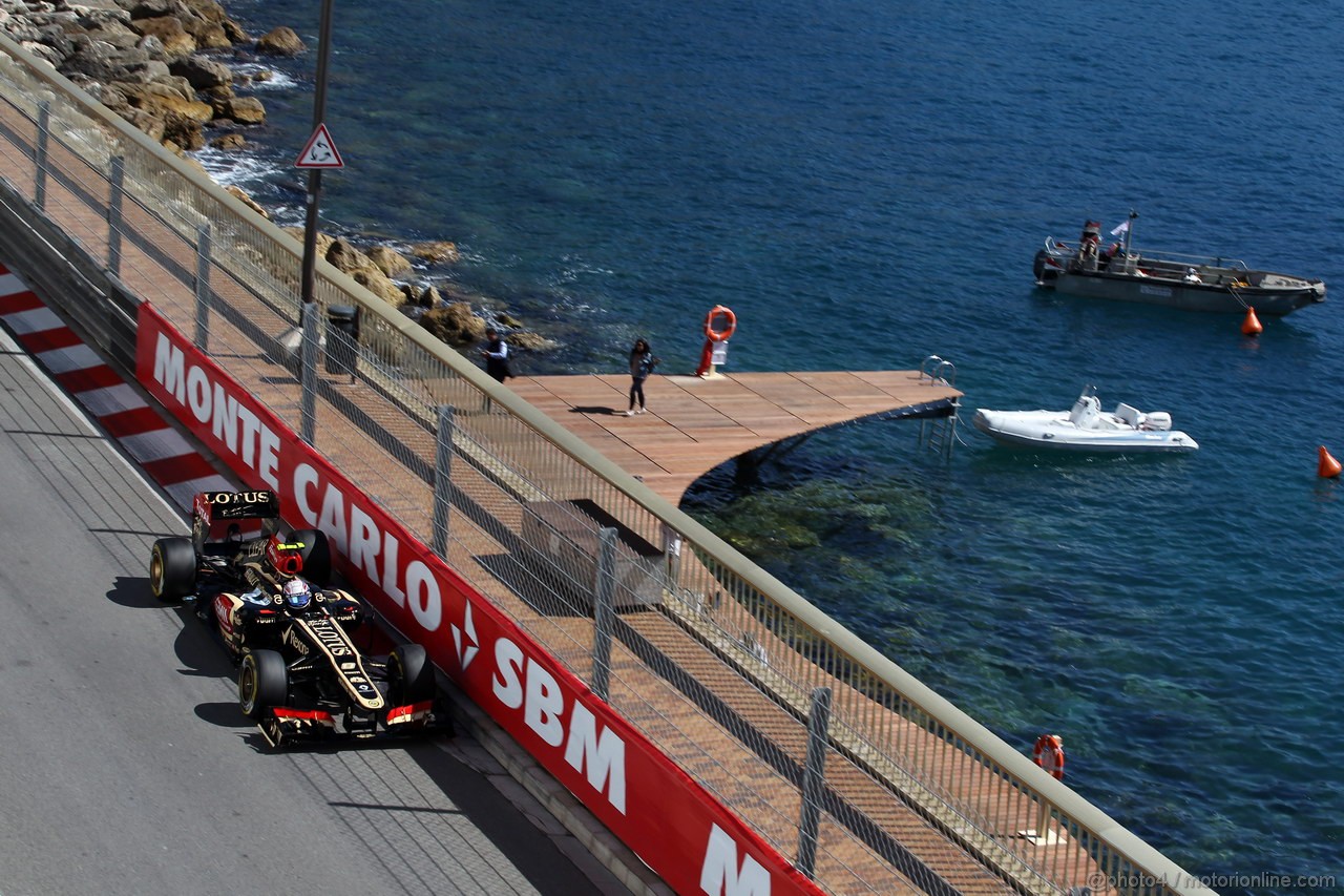 GP MONACO, 23.05.2013- Prove Libere 1, Romain Grosjean (FRA) Lotus F1 Team E21 