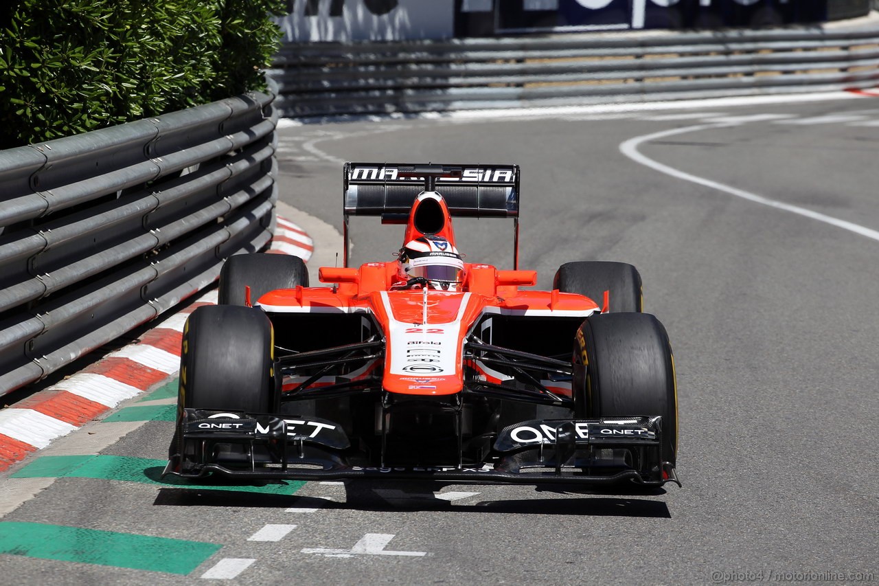 GP MONACO, 23.05.2013- Prove Libere 1, Jules Bianchi (FRA) Marussia F1 Team MR02 