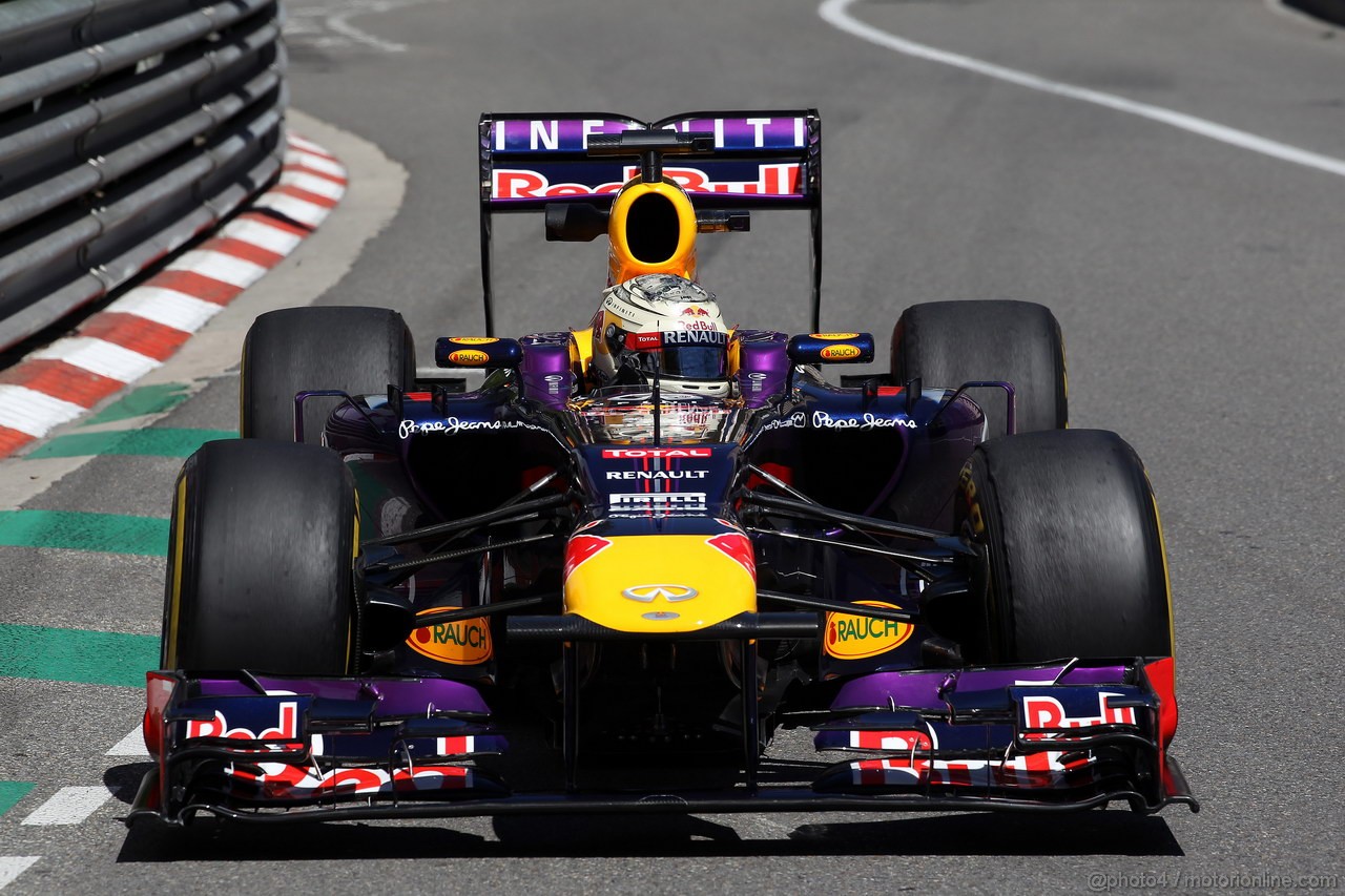 GP MONACO, 23.05.2013- Prove Libere 1, Sebastian Vettel (GER) Red Bull Racing RB9 