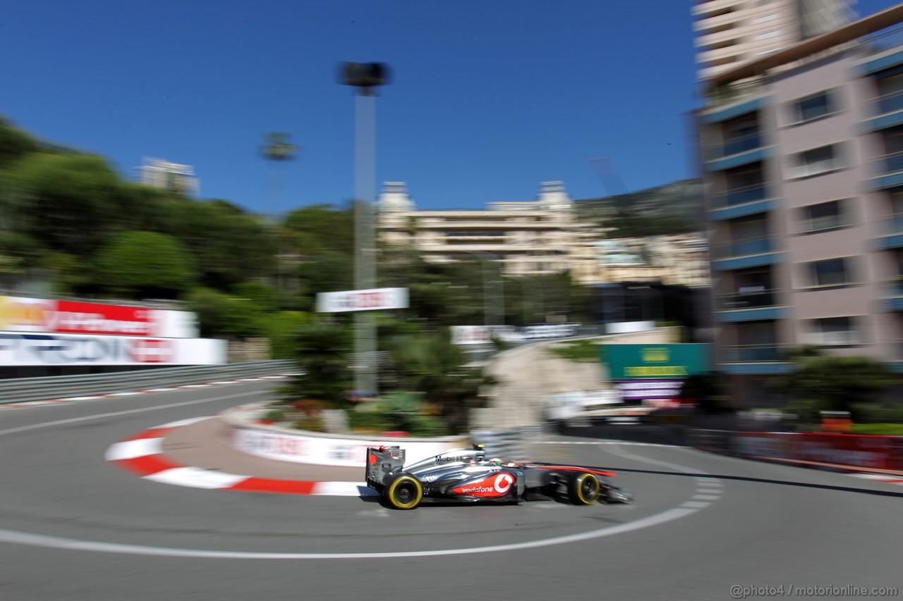 GP MONACO, 23.05.2013- Prove Libere 1, Sergio Perez (MEX) McLaren MP4-28 