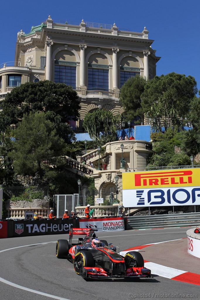 GP MONACO, 23.05.2013- Prove Libere 1, Jenson Button (GBR) McLaren Mercedes MP4-28 