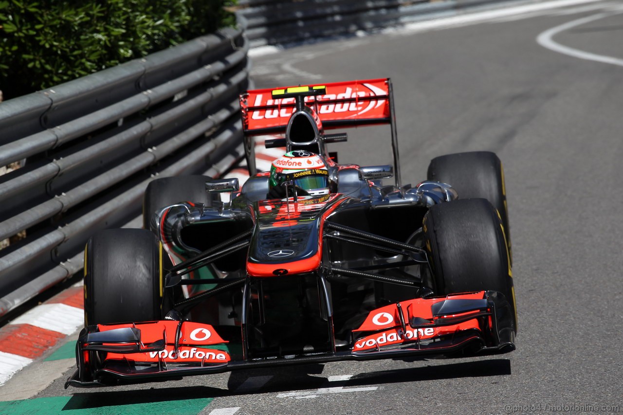 GP MONACO, 23.05.2013- Prove Libere 1, Sergio Perez (MEX) McLaren MP4-28 