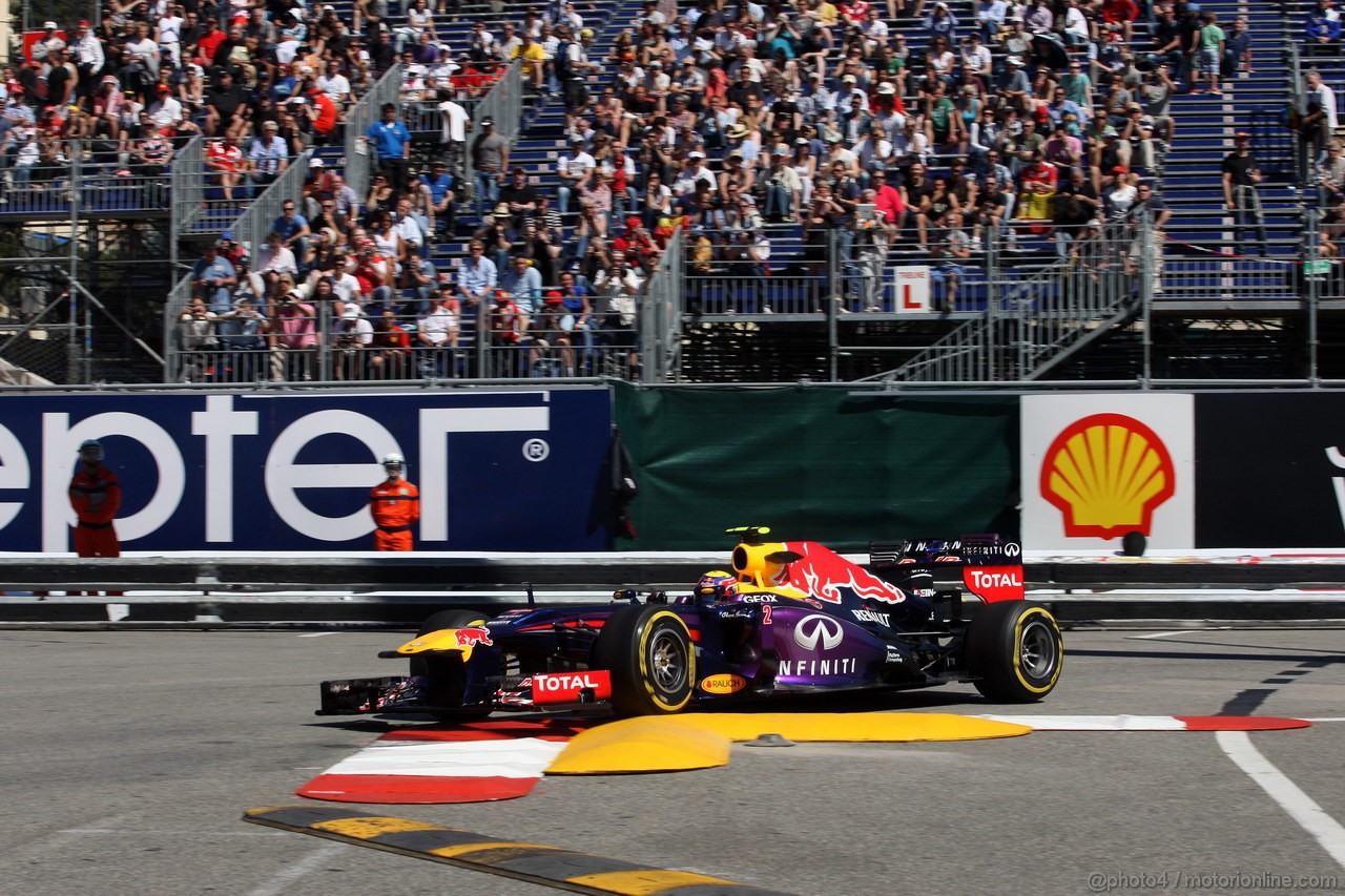 GP MONACO, 23.05.2013- Prove Libere 1, Mark Webber (AUS) Red Bull Racing RB9