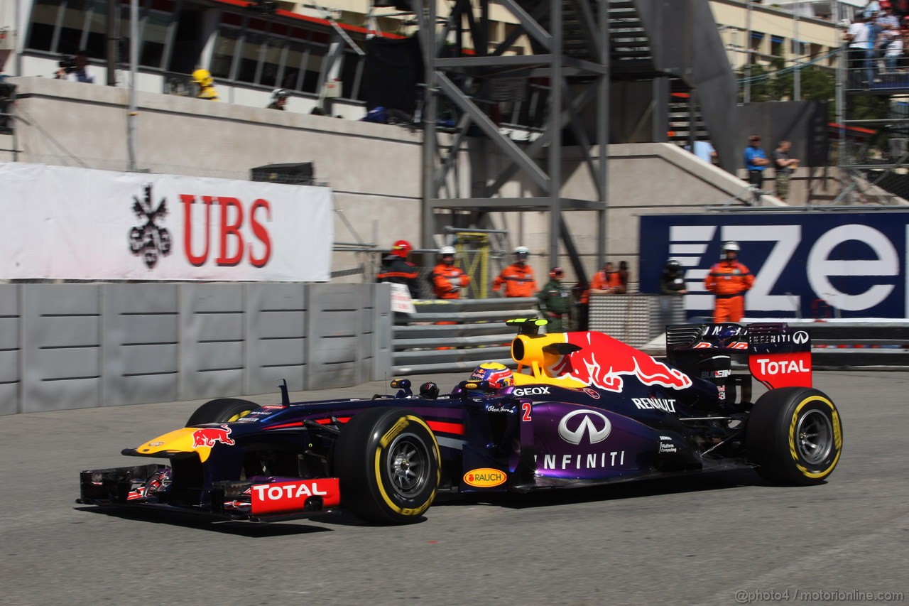GP MONACO, 23.05.2013- Prove Libere 1, Mark Webber (AUS) Red Bull Racing RB9 