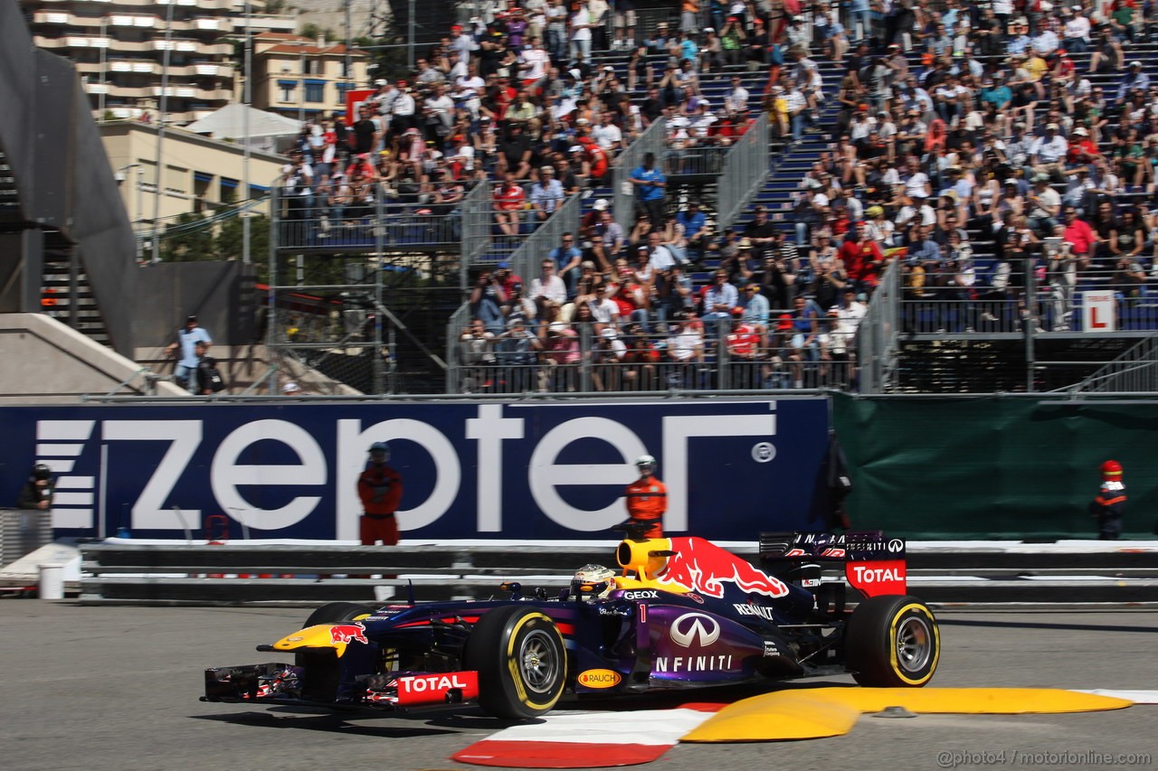 GP MONACO, 23.05.2013- Prove Libere 1, Sebastian Vettel (GER) Red Bull Racing RB9 