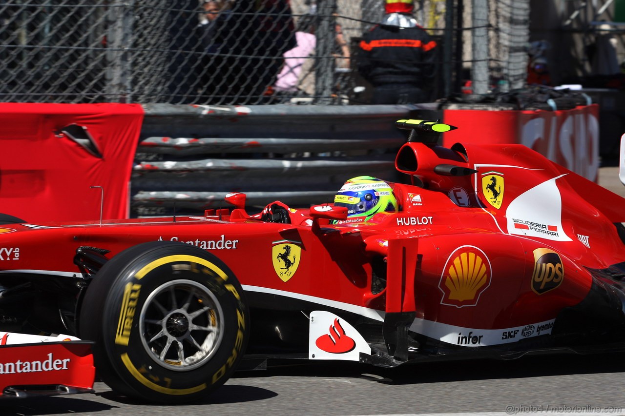GP MONACO, 23.05.2013- Prove Libere 1, Felipe Massa (BRA) Ferrari F138 