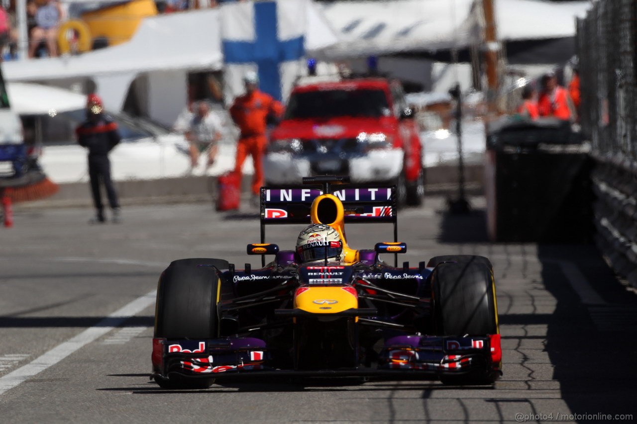 GP MONACO, 23.05.2013- Prove Libere 1, Sebastian Vettel (GER) Red Bull Racing RB9 
