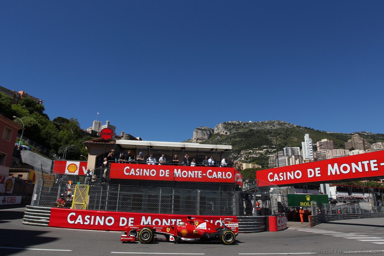 GP MONACO, 23.05.2013- Prove Libere 1, Fernando Alonso (ESP) Ferrari F138 