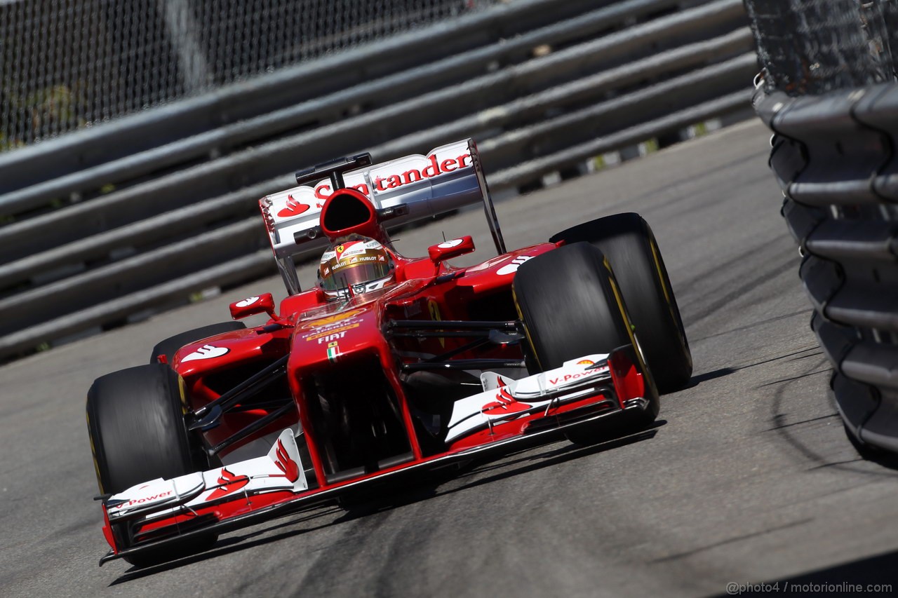 GP MONACO, 23.05.2013- Prove Libere 1, Fernando Alonso (ESP) Ferrari F138 
