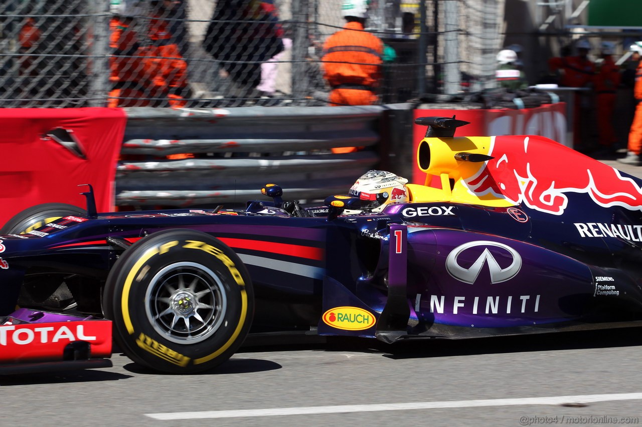 GP MONACO, 23.05.2013- Prove Libere 1, Sebastian Vettel (GER) Red Bull Racing RB9 