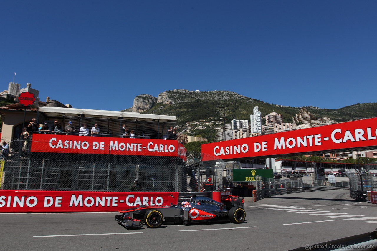 GP MONACO, 23.05.2013- Prove Libere 1, Jenson Button (GBR) McLaren Mercedes MP4-28 