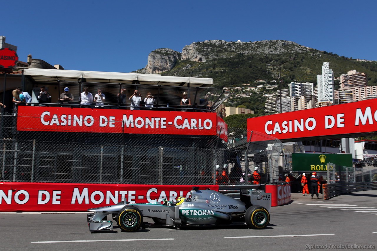 GP MONACO, 23.05.2013- Prove Libere 1, Nico Rosberg (GER) Mercedes AMG F1 W04 