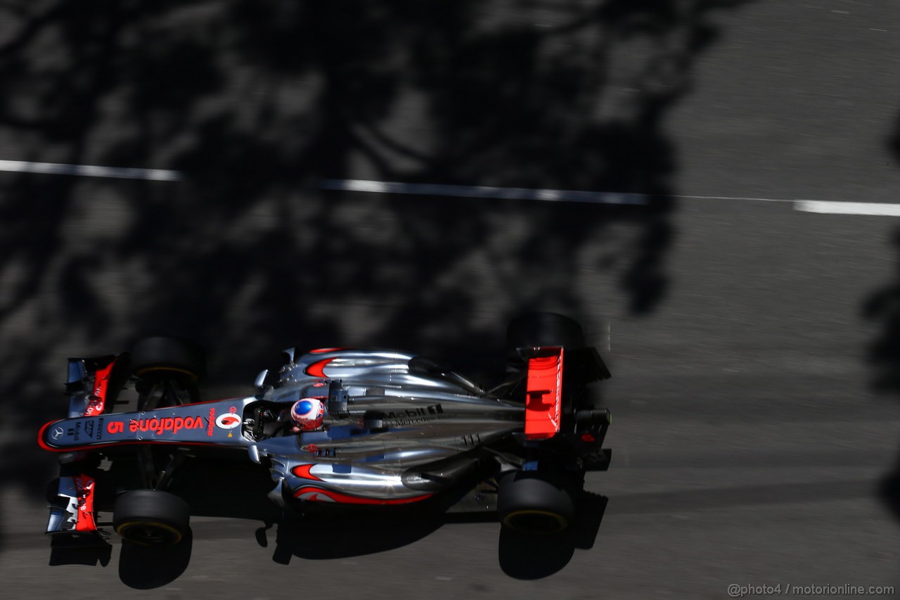 GP MONACO, 23.05.2013- Prove Libere 1, Jenson Button (GBR) McLaren Mercedes MP4-28 