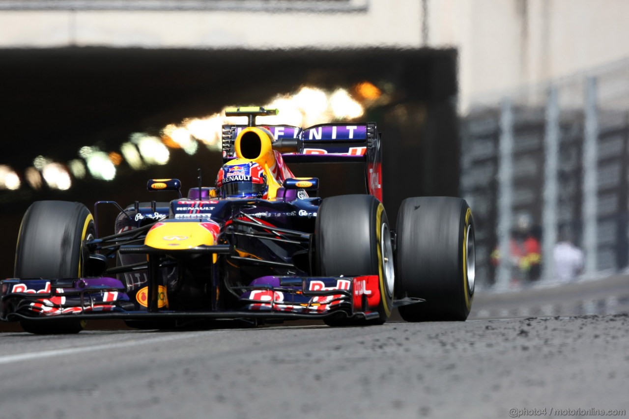 GP MONACO, 23.05.2013- Prove Libere 2, Mark Webber (AUS) Red Bull Racing RB9 