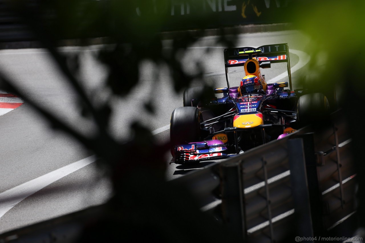 GP MONACO, 23.05.2013- Prove Libere 2, Mark Webber (AUS) Red Bull Racing RB9 