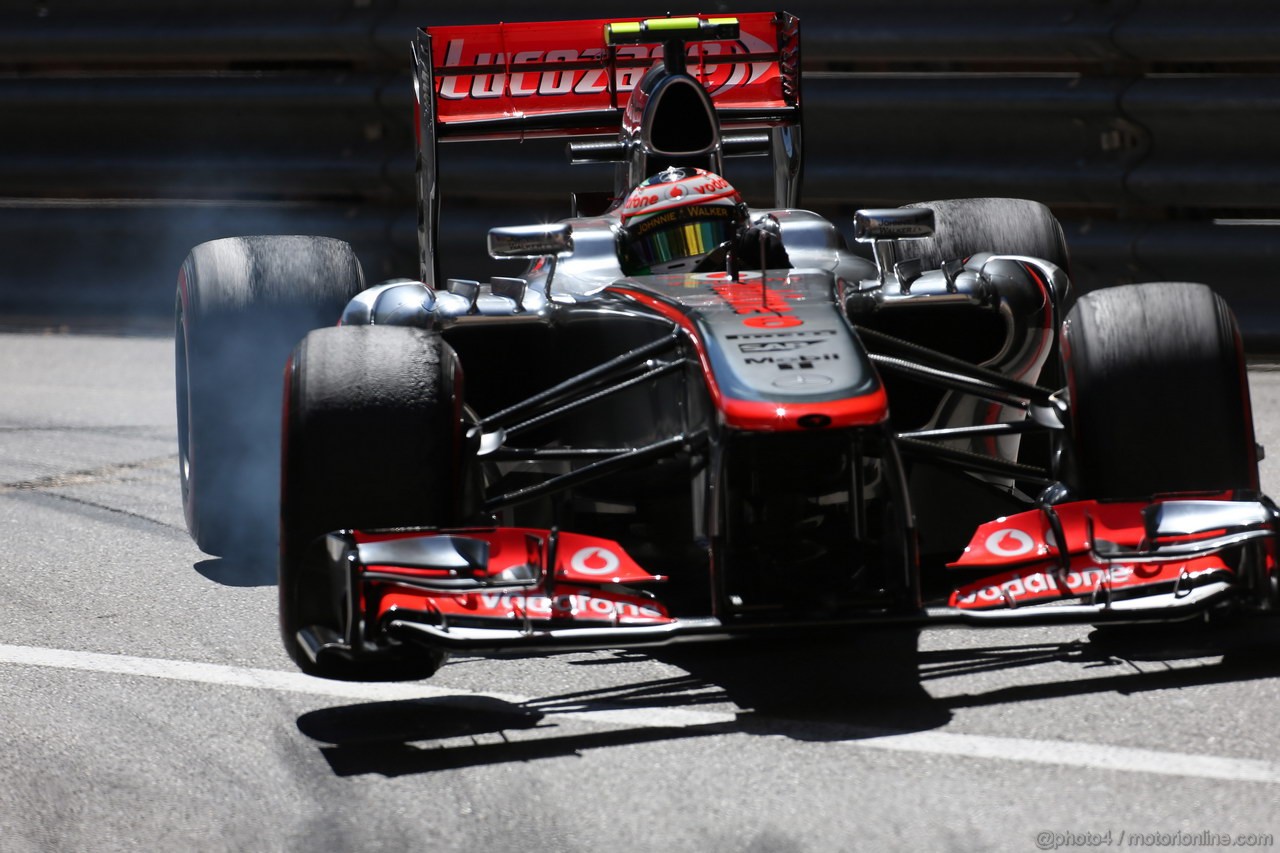 GP MONACO, 23.05.2013- Prove Libere 2, Jenson Button (GBR) McLaren Mercedes MP4-28 