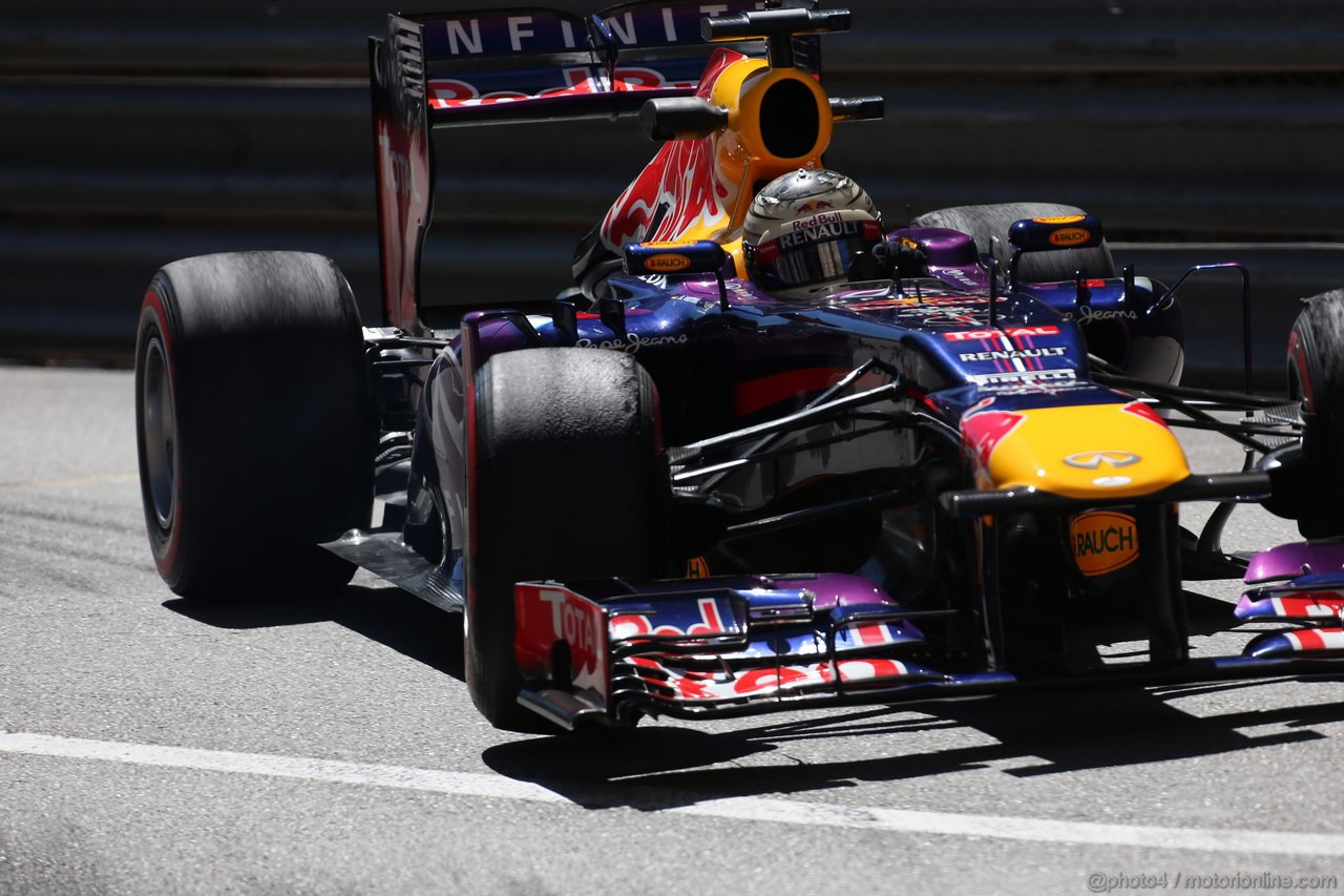 GP MONACO, 23.05.2013- Prove Libere 2, Sebastian Vettel (GER) Red Bull Racing RB9 