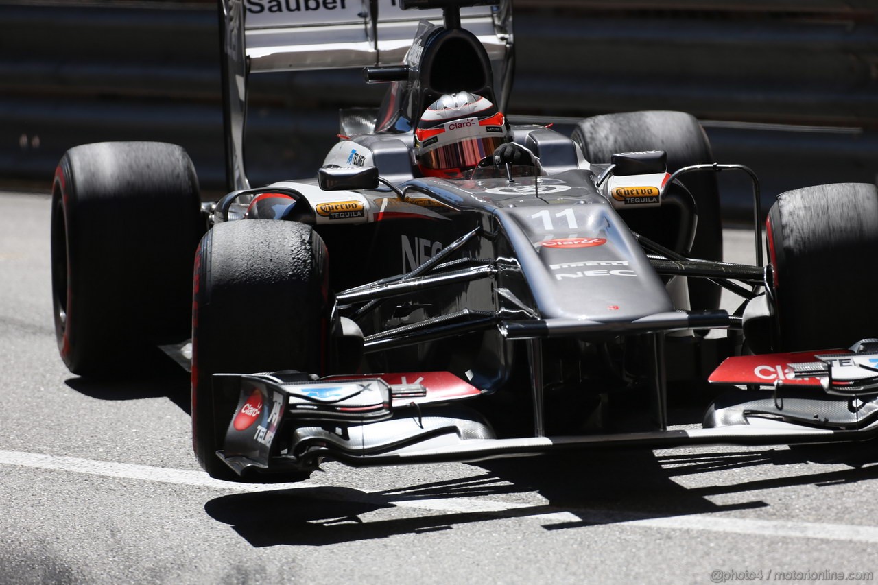 GP MONACO, 23.05.2013- Prove Libere 2, Nico Hulkenberg (GER) Sauber F1 Team C32 