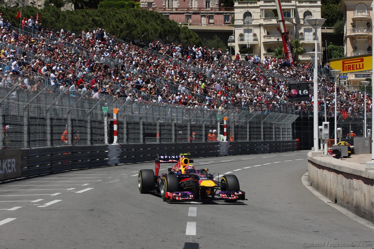 GP MONACO, 23.05.2013- Prove Libere 2, Mark Webber (AUS) Red Bull Racing RB9 