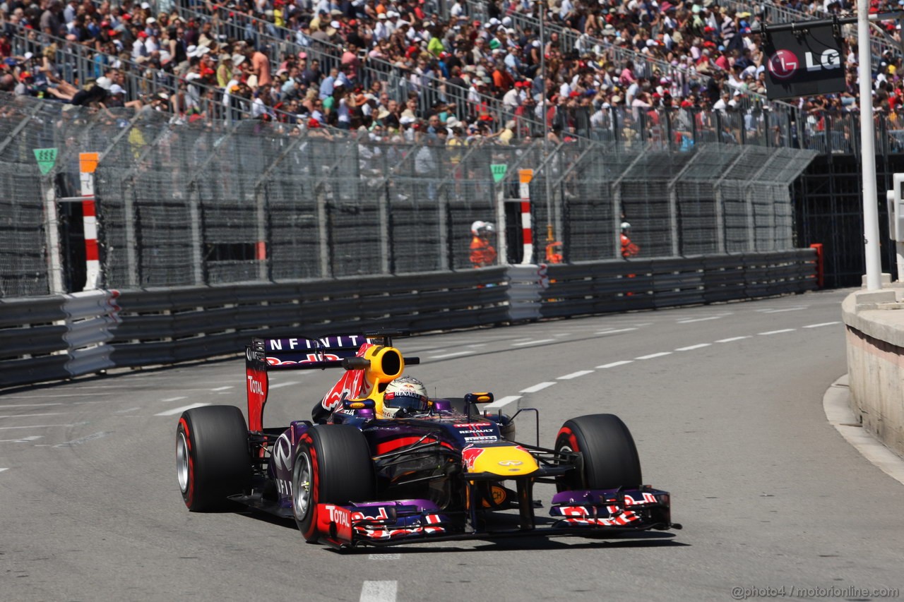 GP MONACO, 23.05.2013- Prove Libere 2, Sebastian Vettel (GER) Red Bull Racing RB9 