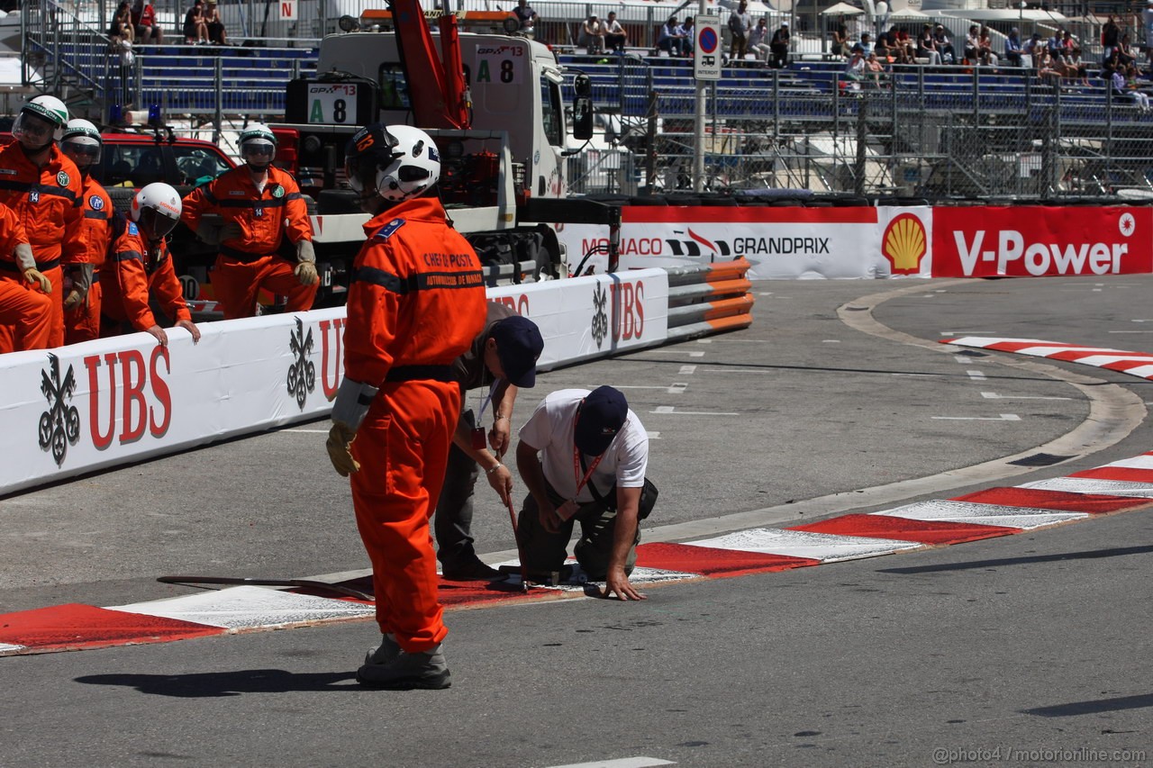 GP MONACO, 23.05.2013- Prove Libere 2, Work on the track