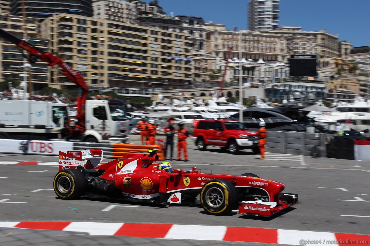 GP MONACO, 23.05.2013- Prove Libere 2, Felipe Massa (BRA) Ferrari F138 