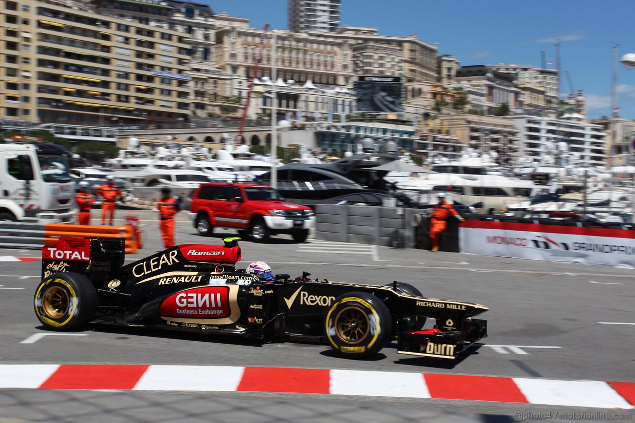 GP MONACO, 23.05.2013- Prove Libere 2, Romain Grosjean (FRA) Lotus F1 Team E21 