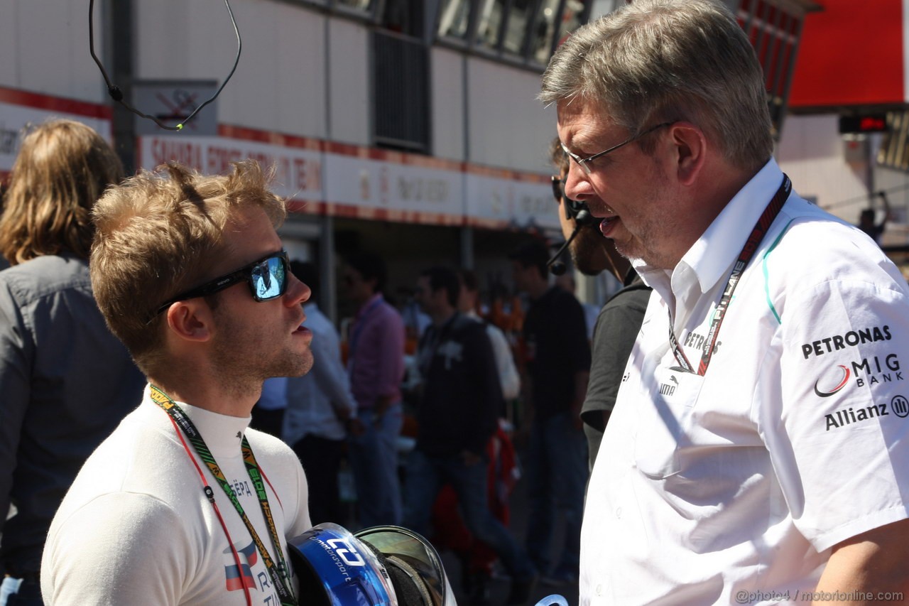 GP MONACO, 23.05.2013- Prove Libere 2, Sam Bird (GBR) Russian Team e Ross Brawn (GBR), Team Principal, Mercedes GP 