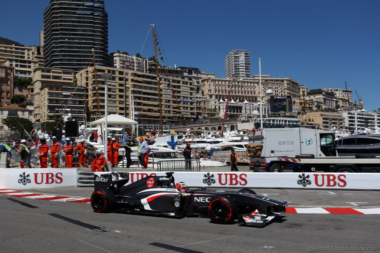 GP MONACO, 23.05.2013- Prove Libere 2, Nico Hulkenberg (GER) Sauber F1 Team C32 