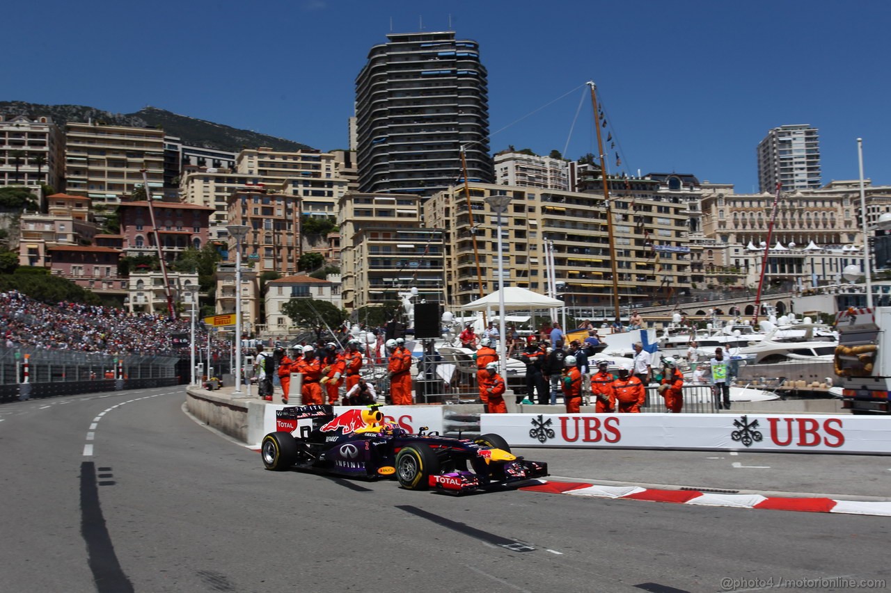 GP MONACO, 23.05.2013- Prove Libere 2, Mark Webber (AUS) Red Bull Racing RB9 