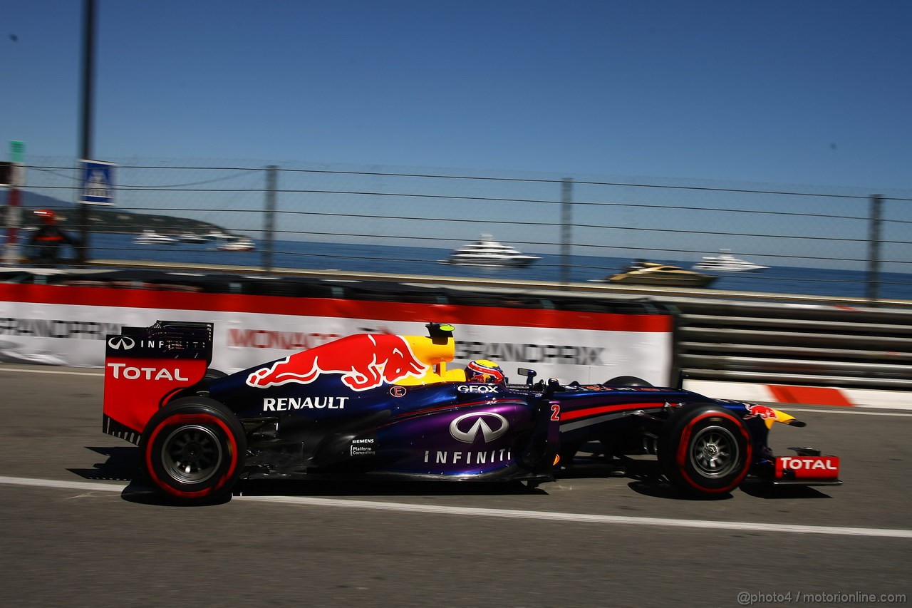 GP MONACO, 23.05.2013- Prove Libere 2, Mark Webber (AUS) Red Bull Racing RB9 