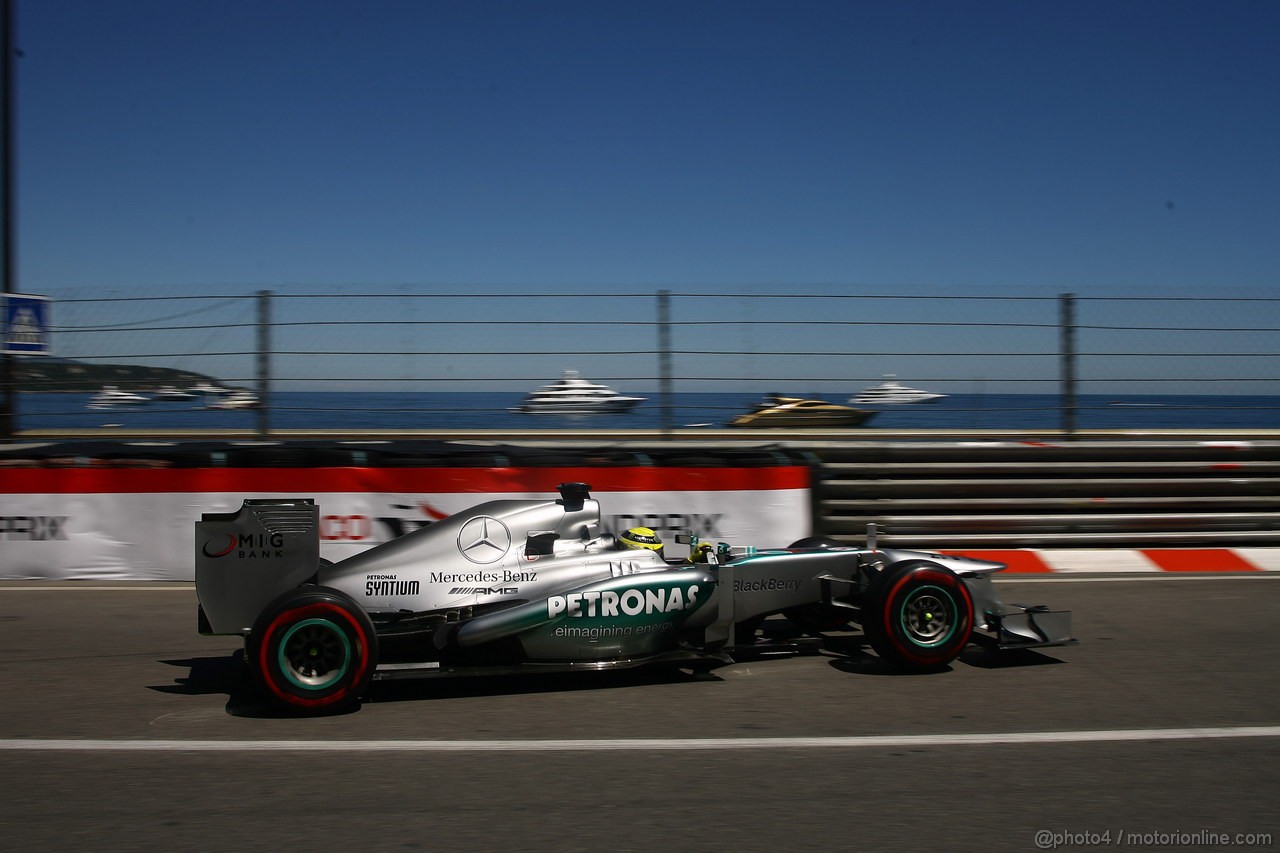 GP MONACO, 23.05.2013- Prove Libere 2, Nico Rosberg (GER) Mercedes AMG F1 W04 