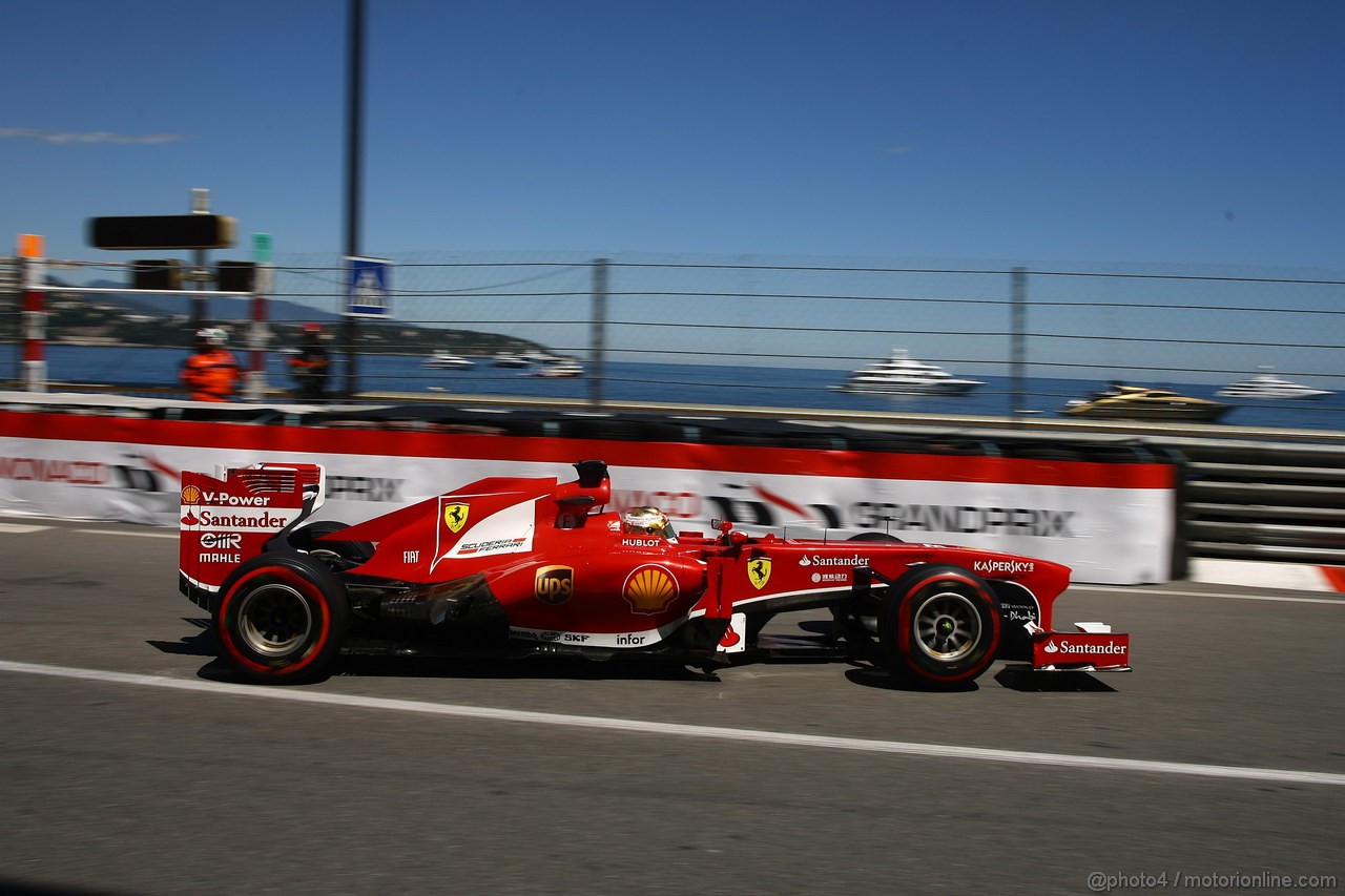 GP MONACO, 23.05.2013- Prove Libere 2, Fernando Alonso (ESP) Ferrari F138 