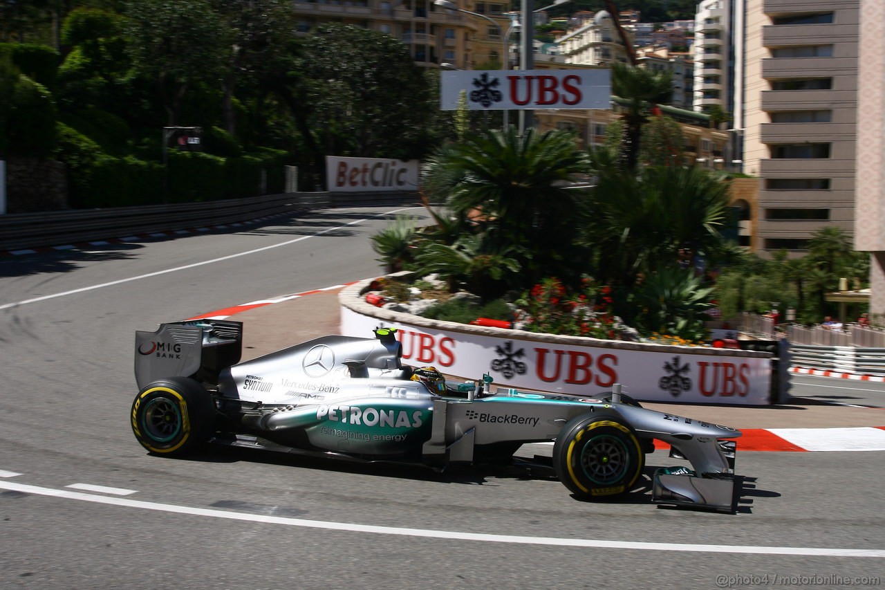 GP MONACO, 23.05.2013- Prove Libere 2, Lewis Hamilton (GBR) Mercedes AMG F1 W04 