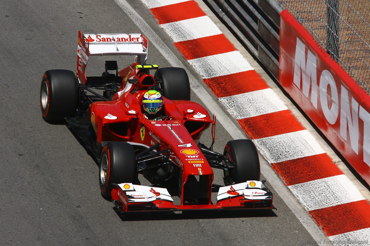 GP MONACO, 23.05.2013- Prove Libere 2, Felipe Massa (BRA) Ferrari F138 