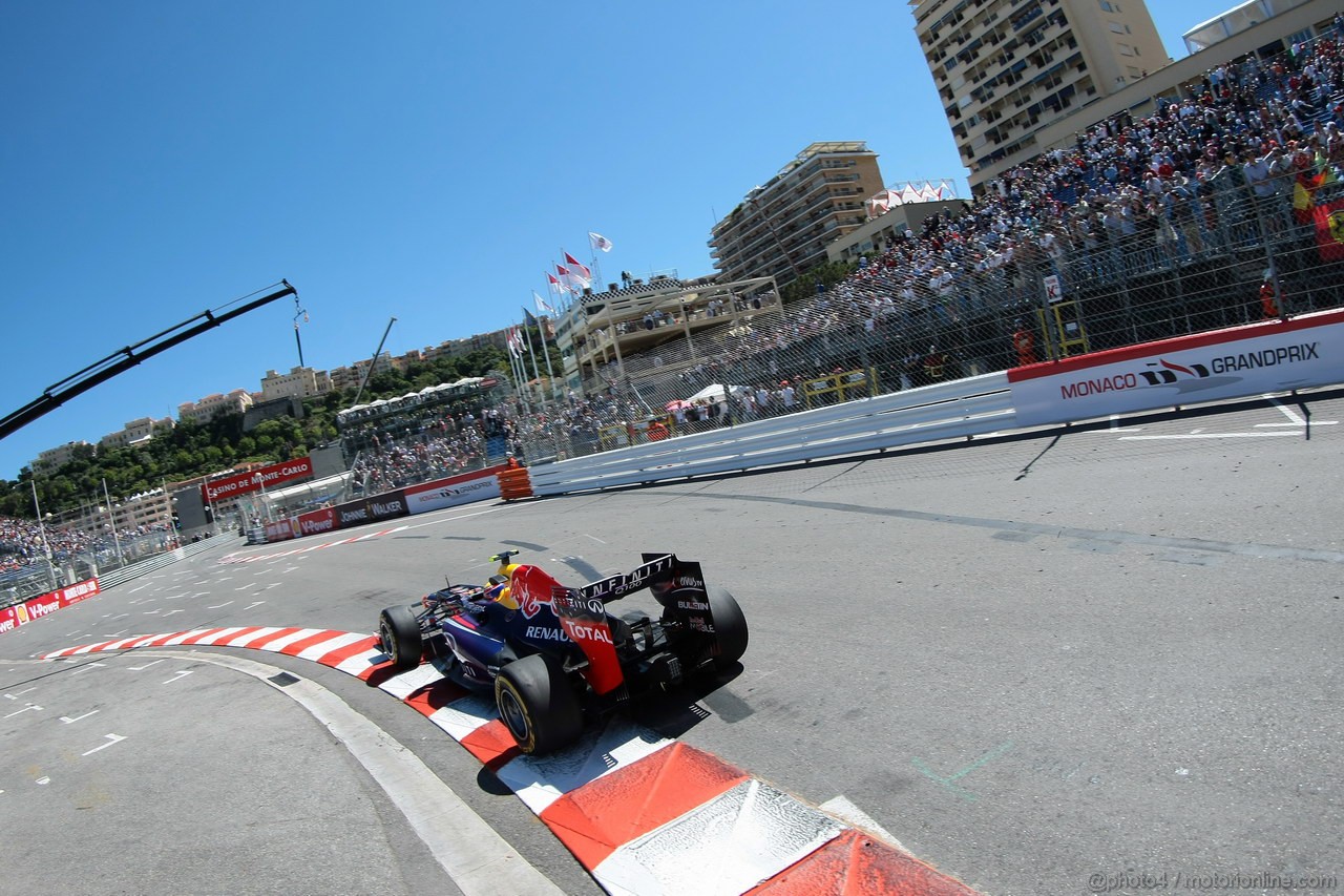 GP MONACO, 23.05.2013- Prove Libere 2, Mark Webber (AUS) Red Bull Racing RB9 