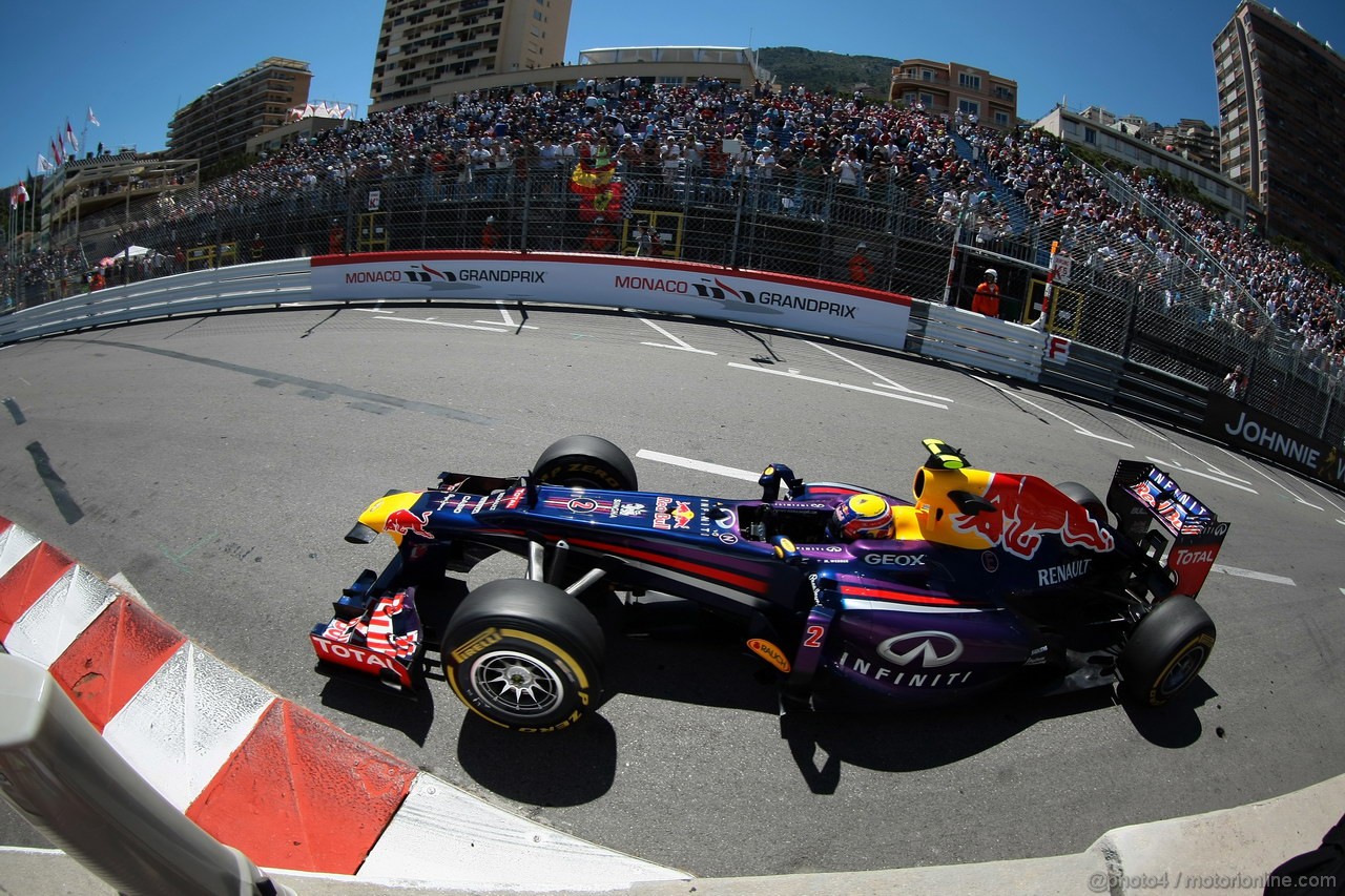 GP MONACO, 23.05.2013- Prove Libere 2, Mark Webber (AUS) Red Bull Racing RB9 