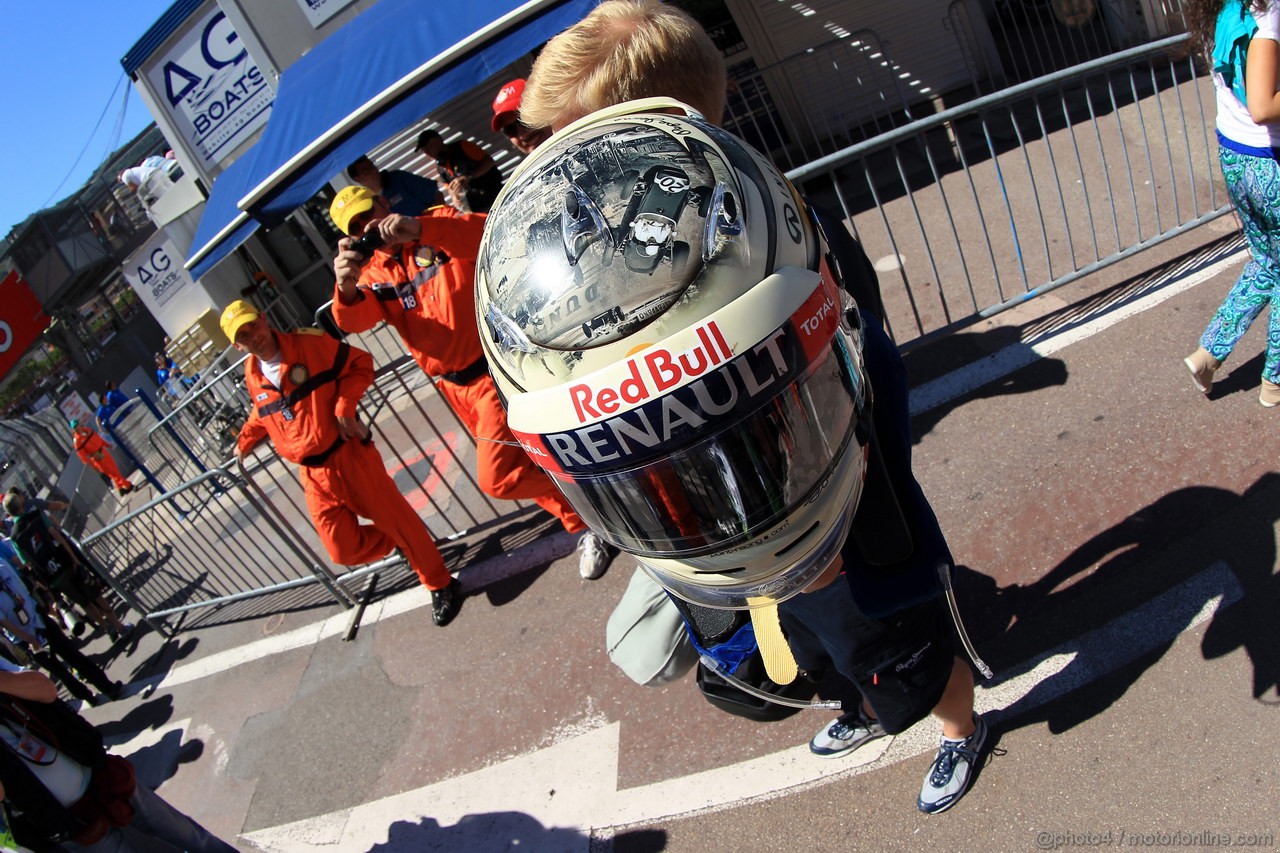 GP MONACO, 23.05.2013- Prove Libere 2, Helmet, Sebastian Vettel (GER) Red Bull Racing RB9 