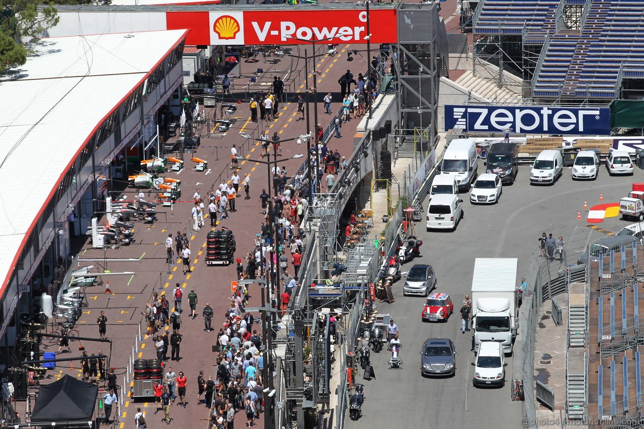 GP MONACO, 22.05.2013- View of pit lane