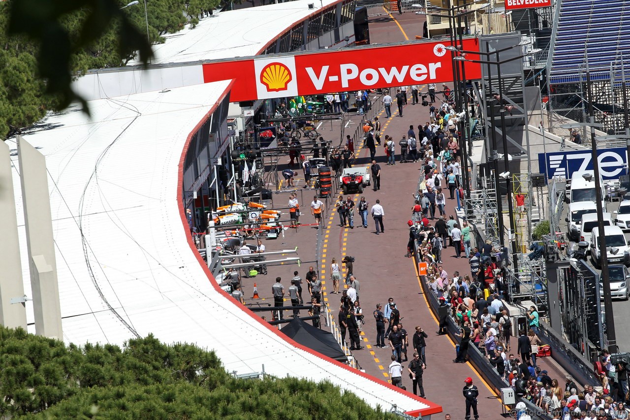 GP MONACO, 22.05.2013- Pit lane