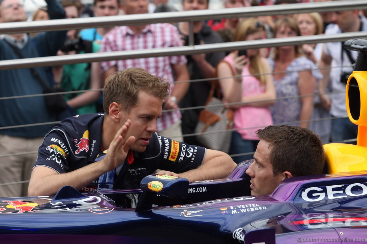 GP MONACO, 22.05.2013- Sebastian Vettel (GER) Red Bull Racing RB9 e Sebastien Ogier (F) WRC Driver