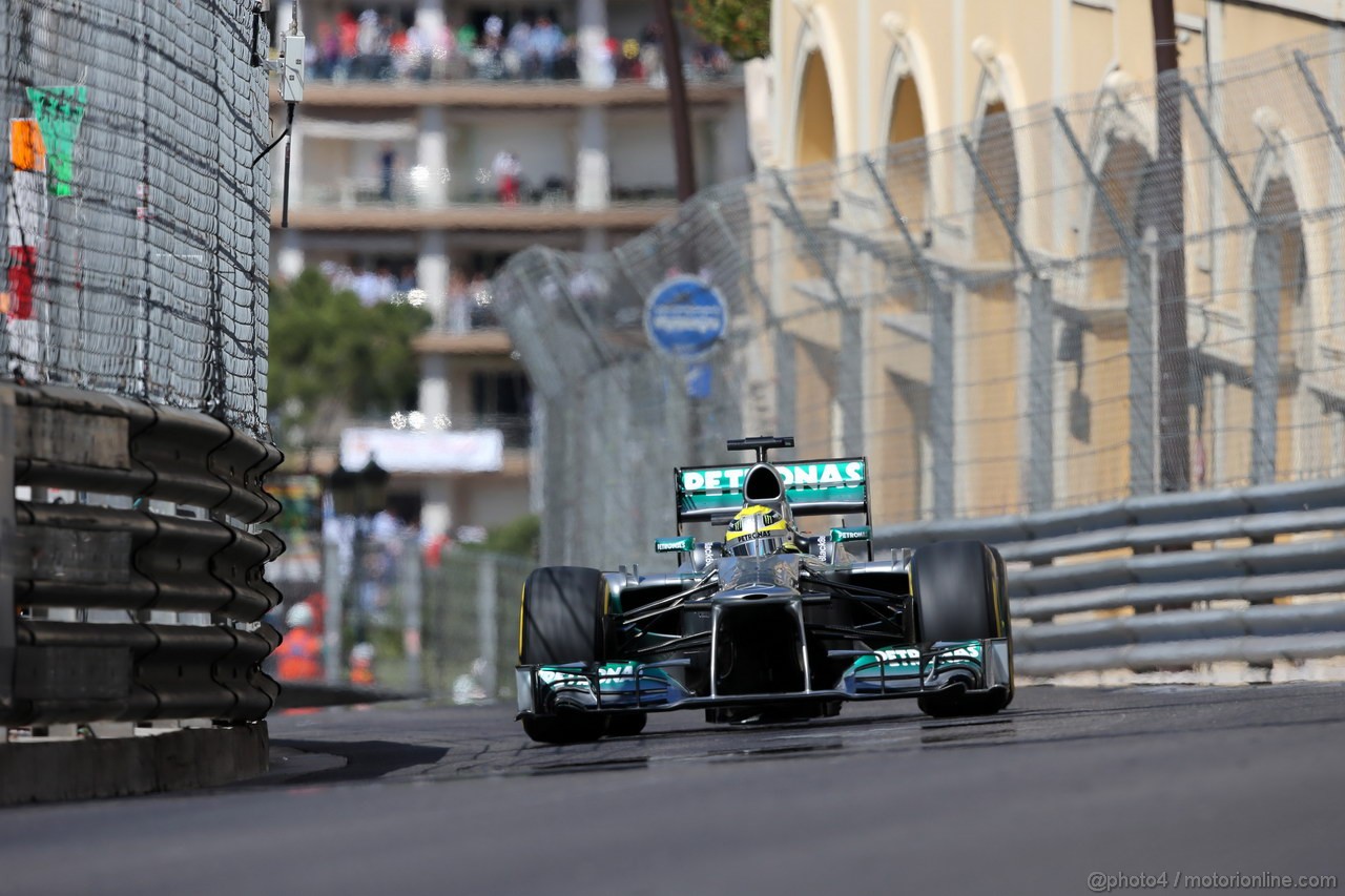 GP MONACO, 25.05.2013- Prove Libere 3, Nico Rosberg (GER) Mercedes AMG F1 W04 