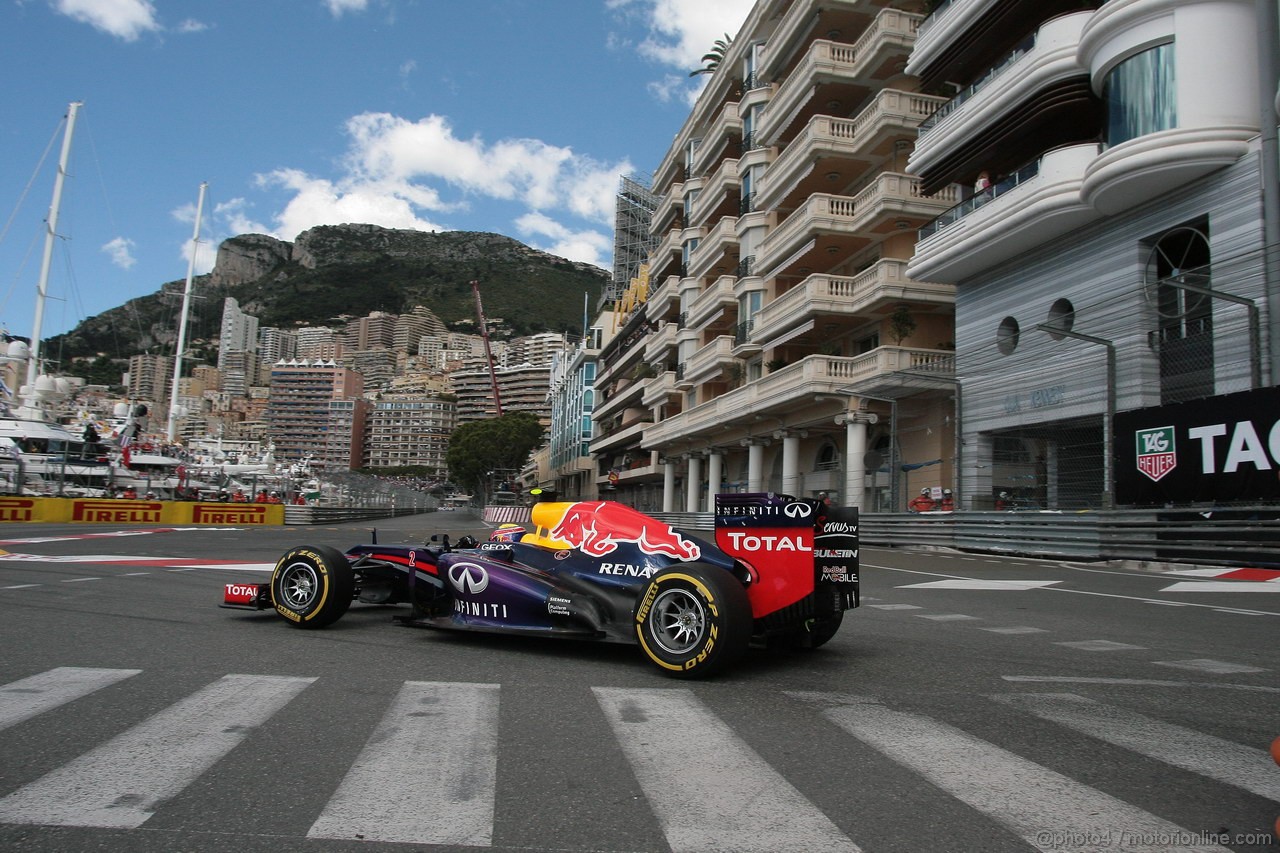 GP MONACO, 25.05.2013- Prove Libere 3, Mark Webber (AUS) Red Bull Racing RB9 